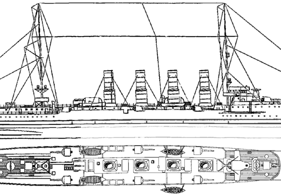 Cruiser SMS Breslau 1917 [Light Cruiser] - drawings, dimensions, pictures
